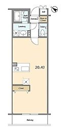 ブレス北新宿 ワンルームの間取図画像