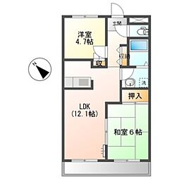 アーバンヒルズ 2階2LDKの間取り