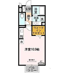 JR紀勢本線 紀三井寺駅 徒歩15分の賃貸アパート 2階ワンルームの間取り