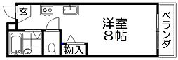 レオハイム長尾3 ワンルームの間取図画像