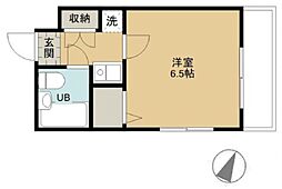 煉瓦館158ITOH 1Kの間取図画像