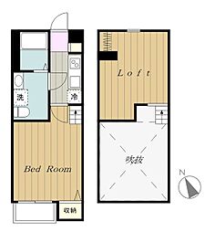 小田急江ノ島線 東林間駅 徒歩10分の賃貸アパート 1階1Kの間取り