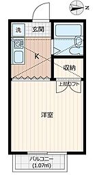 Ｌ武蔵野 2階ワンルームの間取り