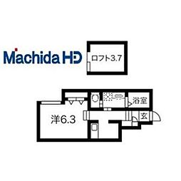 神鉄有馬線 長田駅 徒歩14分の賃貸アパート 1階ワンルームの間取り