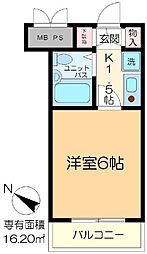 アムス小岩WEST 1Kの間取図画像