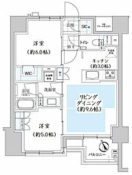 ルフォン浅草橋 2LDKの間取図画像