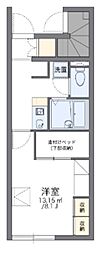 レオパレスアンオゥル 1Kの間取図画像