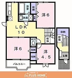 Belle神前A 3LDKの間取図画像