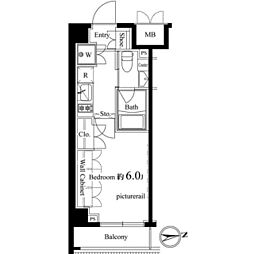 ブライズ馬込 1Kの間取図画像