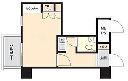 新丸子ダイカンプラザシティ 1Kの間取図画像