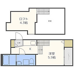 スペランザ・ピーノ吉塚 1階ワンルームの間取り