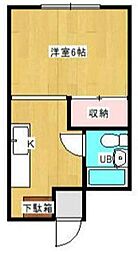 コーポフジ 3階1Kの間取り