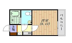 ガーデンプレイスみなみ野 3階1Kの間取り