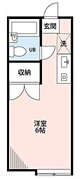 シャンボールA館 ワンルームの間取図画像