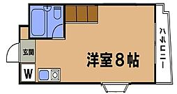 エトワス大岡山 2階ワンルームの間取り