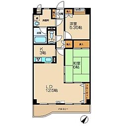 ヌーベルヴィラ2 2LDKの間取図画像