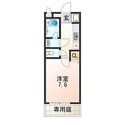 阪急神戸本線 武庫之荘駅 徒歩14分の賃貸アパート 2階1Kの間取り