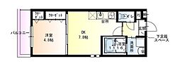 フジパレス西宮甲東園III番館 1DKの間取図画像