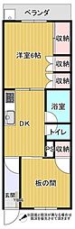 北松戸第2ローヤルコーポ 2DKの間取図画像