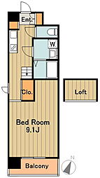 リココリーナ 4階1Kの間取り