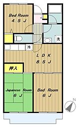リバーサイドフレラ 3階3LDKの間取り