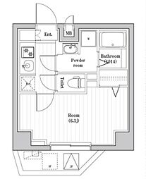 SPコート亀有 5階1Kの間取り
