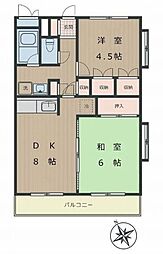 ドミシル池袋 2DKの間取図画像