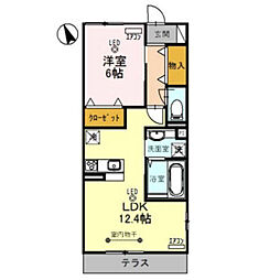 ノワイエ2 1LDKの間取図画像