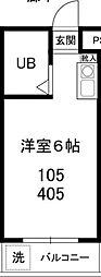 ベルハイム練馬 4階ワンルームの間取り