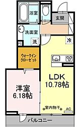ソフィアハイツ 2階1LDKの間取り
