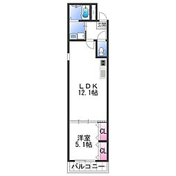 フジパレス和歌山太田II番館 3階1LDKの間取り