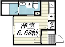 横浜市南区三春台アパート ワンルームの間取図画像