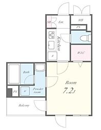 コスモス江古田 2階1Kの間取り
