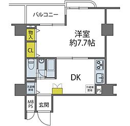シティハイツ三ノ輪 12階1DKの間取り