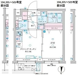 ジェノヴィア京成立石V 4階1DKの間取り