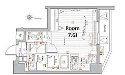メイクスデザイン新宿落合 3階1Kの間取り