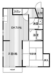 プロテージスダ 1LDKの間取図画像
