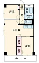 大森ハイツ 4階2LDKの間取り