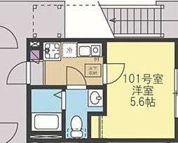 ラシュレ宿河原 1Kの間取図画像