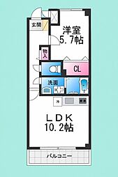 サンフィールド 1LDKの間取図画像