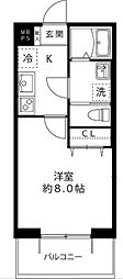 LOC'SKUROKAWA 1Kの間取図画像