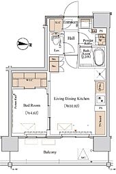 ブランシエスタ木場 1LDKの間取図画像
