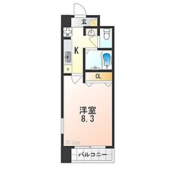 ハウスセゾン四条通 1Kの間取図画像