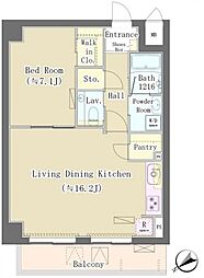 メゾンドタカヤ 2階1LDKの間取り