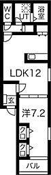 Premier 1階1LDKの間取り