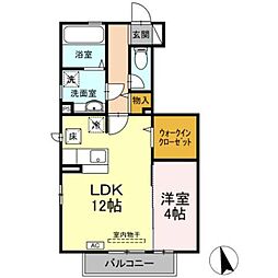 花水木F 1LDKの間取図画像