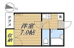 イーストワン与野本町 1Kの間取図画像