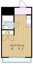 小田急小田原線 小田急相模原駅 徒歩5分の賃貸マンション 3階ワンルームの間取り