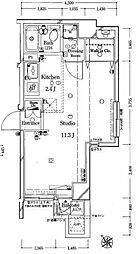 アーバイル日本橋水天宮 1Kの間取図画像