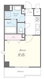 メゾン コルニス 4階1Kの間取り